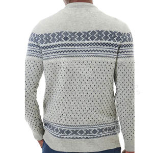 Pull en maille personnalisé à manches longues en coton et polyester, matelassé, épais, coupe ajustée, respirant, pour homme, hiver - Product Image 3