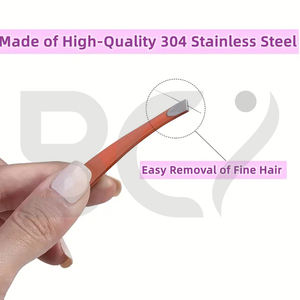 Ensemble de pinces tout-en-un en acier inoxydable avec pointe inclinée pour la mise en forme des sourcils et l'épilation des poils incarnés - Product Image 3