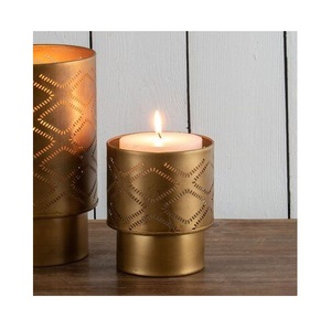 Tempat lilin votive besi gaya timur dengan inspirasi bunga dan kecantikan ukiran laser untuk dekorasi ruang Kudus - Product Image 3