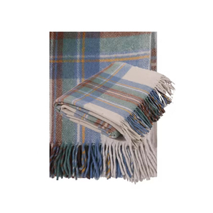 ผ้าห่มขนสัตว์สีน้ำเงินสจ๊วตแบบนุ่มดีไซน์ใหม่จากผู้ผลิตอินเดีย - Product Image 1