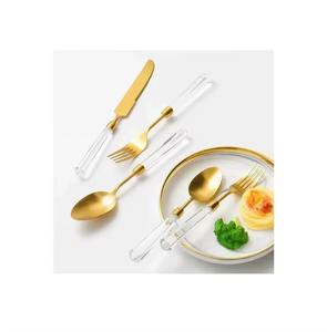 Juego de Cubiertos de Resina Rosa Premium con Cabeza Acabada en Dorado, Perfecto para Hoteles, Restaurantes y Cafeterías, Venta al por Mayor desde India - Product Image 5