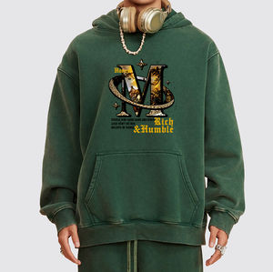 Sudaderas con capucha para hombre de alta calidad lavadas con ácido impresas al por mayor de peso pesado - Product Image 1