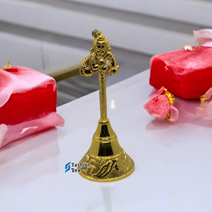 Campana de mano de latón tradicional diseño Khana Ji para bodas Pooja prácticas espirituales decoración creativa del hogar para regalos de Diwali - Product Image 1