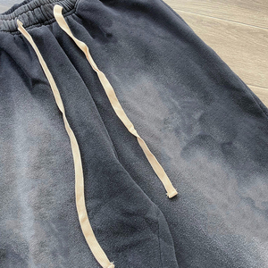 Pantalones personalizados para hombre, ropa de calle lavada, 100% algodón, lavado ácido, pantalones acampanados de lana para hombre, pantalones acampanados con estampado personalizado de pierna ancha - Product Image 4