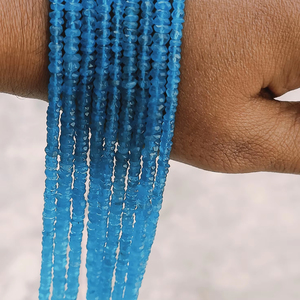 Super Quality High Quality Blue Apatite Loose <b>Stone</b> <b>Beads</b> Natural Gemstone Indian Third Party Certified for Pen <b>Beads</b> Mehrajudin - Product Image 3