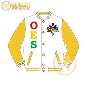 Customized Order Eastern <b>Star</b> Cotton Fleece Embroidered Varsity <b>Jacket</b> OES Breathable Quick Dry Zipper Closure Women <b>Jackets</b> - Product Image 4