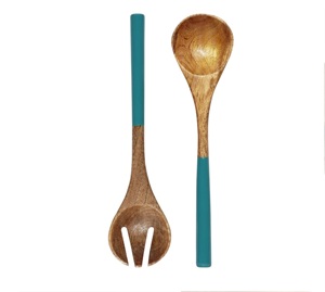 Cubiertos y utensilios de comedor para decoración del hogar, 1 Juego de Herramientas de ensalada de madera KETCHENWAR únicas hechas a mano, 2 piezas - Product Image 5