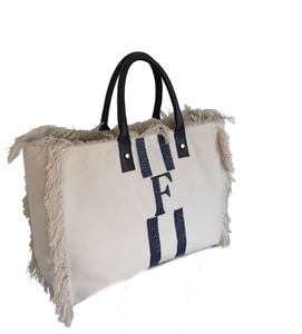 Sac fourre-tout à franges de haute qualité avec poignée en cuir - Product Image 3