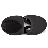 Sepatu Senam Ritmik Sepatu Balet Lembut Desain Setengah Sol dengan Tali Elastis Bagian Atas Kulit Asli Lapisan Katun Sepatu Tari Optimal