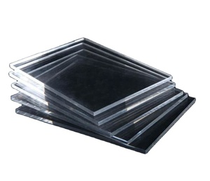 Ensemble de 5 sous-verres en acrylique transparent de conception classique de style Premium de forme carrée pour la protection de la table - Product Image 1