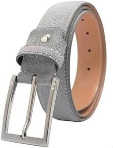 Ceinture pour homme en cuir véritable suédé solide avec boucle à ardillon personnalisée en gros, accessoires de luxe pour homme et femme, durable - Product Image 2