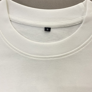 <b>Men's</b> 100% Cotton Casual <b>T</b> <b>Shirt</b> Hot Sale <b>White</b> Oversize Short Sleeve with Loose Drop Shoulder Customizable Solid Pattern - Product Image 6