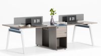 Poste de travail modulaire mobile Bureau en bois Table d'ordinateur Cloison de bureau extensible Bureaux du personnel