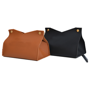 Boîte à mouchoirs en cuir PU en gros |   Distributeur de mouchoirs de bureau durable avec plusieurs options de couleurs et logo personnalisé - Product Image 1