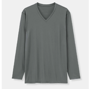 Camiseta con cuello en V para hombre, superventas, bastante suave y cómoda, ligera, personalizada, camiseta en blanco, precio de fábrica - Product Image 2