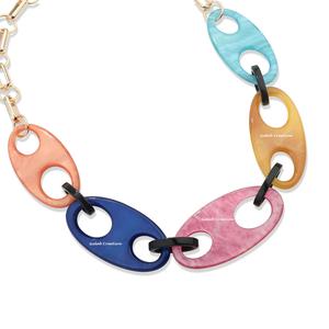 Collier ajustable en perles de résine ovales, léger et tendance, disponible dans toutes les couleurs, pour femme, style décontracté - Product Image 5