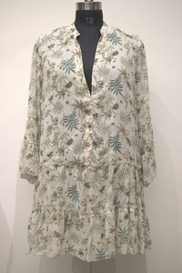 Honeydew Breeze Broderie Perles Paillettes Robe Élégante Ivoire Imprimé Été Droite Silhouette Adultes Taille Naturelle - Product Image 2