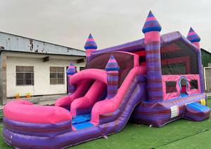 บ้านลมเป่าลมเชิงพาณิชย์พร้อมสไลเดอร์น้ำ ทำจาก PVC สีตามสั่ง โลโก้ตามสั่ง ติดตั้งง่าย เหมาะสำหรับงานปาร์ตี้ริมสระ - Product Image 6