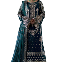 Robes d'hiver décontractées de luxe pakistanaises pour les fêtes et les mariages, 100% velours