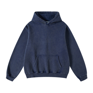 Sweat à capuche rétro délavé pour homme, en molleton, unisexe, pour l'automne et l'hiver - Product Image 6