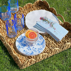 Vente en gros de table pouf carrée extra large plateau table basse écologique en jacinthe d'eau pour bureau petit-déjeuner Vietnam - Product Image 6