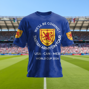 Maglietta Promozionale per Tifosi della Scozia per la Coppa del Mondo 2026, Stile Stemma Leone, per Viaggi in USA, Canada, Messico - Product Image 3