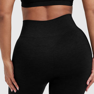 Factory Direct Custom Made Women's Gym <b>Legging</b> High Quality Nylon <b>Knitted</b> Fabric Logo on Waist for Summer Exercise Wear - Product Image 6