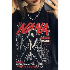 เสื้อยืดหินสีดำ-nana Osaki กีตาร์ siyah unisex