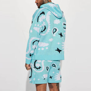 Nouveauté 2025, ensembles de survêtements unisexes à capuche et shorts, style vintage délavé à l'acide, imprimés à l'écran, pour hommes - Product Image 2