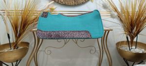 Tapis de selle western classique en feutre de laine de haute qualité avec patchs en cuir véritable, personnalisation disponible, toutes les couleurs - Product Image 2