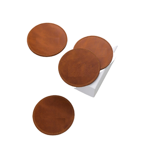 Dessous de verre de table en cuir pour décoration de table à manger Dessous de verre en cuir pour tasse Dessous de verre debout pour cadeaux - Product Image 2
