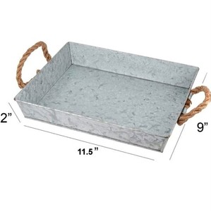 ถาดโลหะสี่เหลี่ยมชุบสังกะสี สีธรรมชาติ ยี่ห้อ VISHAL HANDICRAFT สำหรับใช้ในบ้าน โรงแรม ร้านอาหาร - ผู้ผลิต - Product Image 2