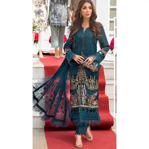 Elegante Coleção Eid Melhor Tecido Roupas Étnicas Heavy Georgette Salwar Suit Sequência Bordados Trabalho Worldwide Supplier