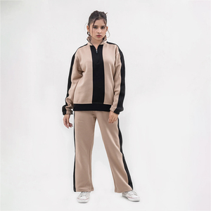 Conjunto de 2 piezas, chándales para mujer, chándal de retazos para mujer y ropa informal de primavera con cremallera para mujer, alta calidad, hecho en Pakistán - Product Image 1