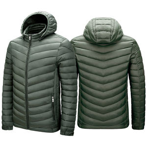 Manteau d'hiver brillant de Style High Street pour hommes meilleure qualité veste en duvet bouffante personnalisée col à capuche tissu tissé Promotion de la qualité - Product Image 6