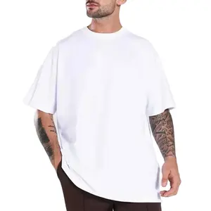 Oversized Wholesale Custom High Street Boys Tops Heavyweight 100% Cotton Screen Printing Graphics Drop Shoulder Men's T-Shirts