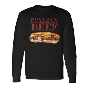 T-shirt à manches longues et polos promotionnels au design unique, thème Sandwich au bœuf italien et Cuisine de Chicago - Product Image 2