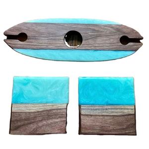 แผ่นรองแก้วชาตั้งโต๊ะทำจากไม้ดีไซน์แบบเรซิน,ที่รองแก้วอุปกรณ์ทานอาหารค่ำสไตล์ใหม่ดีไซน์ทันสมัย - Product Image 1