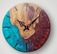 Jam dinding kayu gaya antik senyap desain Modern & seni kustom sublimasi desain Modern bentuk bulat jam tangan Analog warna-warni