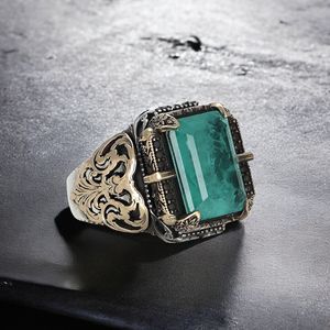 Azuris High Quality Ottoman Style 925 Sterling Silver Men's <b>Ring</b> Fashion Jewelry Natural Black Stone Turkish Made VALKH1738 - Product Image 2