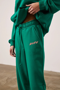 Conjunto de sudadera con capucha y Jogger con estampado verde para mujer, chándal de 2 piezas, ropa de calle informal, sudadera y pantalones de chándal - Product Image 6