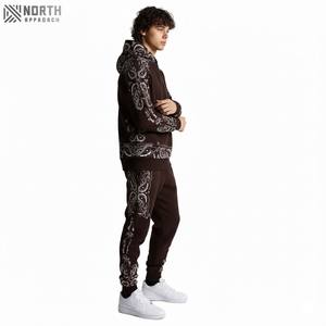 Sudadera con capucha y lavado ácido para hombre, pantalones de chándal acampanados, de algodón 100% chándal, traje de jogging de talla grande, precio al por mayor, pantalla Dtg de invierno - Product Image 4