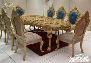 Bens — ensemble de Table à manger de Style traditionnel ancien, meuble européen sculpté à la main avec finition noyer, 6 places - Product Image 6