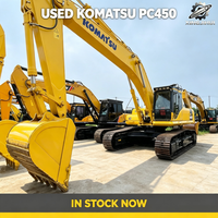 Excavatrice sur chenilles Komatsu PC450 de 45 tonnes, grande pelle minier lourde avec moteur SAA6D125E5, excavatrice de construction japonaise d'occasion
