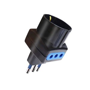 Ba cắm Adapter 10A 2 ý 10A ổ cắm + 1 Schuko 10A Đen-Vật liệu điện/phích cắm, đa ổ cắm và mở rộng - Product Image 1