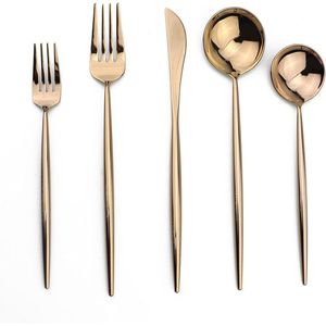 Meilleure vente Ensemble de couverts en or Acier inoxydable Couteau Fourchette Cuillère Argenterie Ensemble de couverts dorés pour mariage - Product Image 2