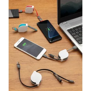 Cable USB Retráctil 3 en 1 Personalizado para Promociones - Product Image 2