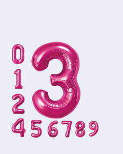 Globo de Aluminio Numerado Color Fucsia de 1m para el Día de la Madre, Halloween, Fiestas de Cumpleaños, Venta al por Mayor España - Product Image 1
