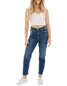 Celana Jeans wanita, Stylers Plus Fashion Jeans wanita ketat Super Skinny robek pinggang tinggi kustom