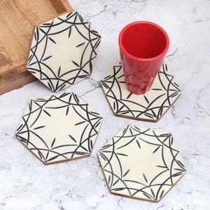 Sous-verres en bois faits à la main en gros pour la décoration intérieure pour tasses à thé sous-verres de table en vrac, tapis à boissons pour boissons chaudes et froides - Product Image 5